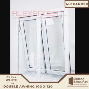 Jendela Double Awning UPVC ALEXANDER | Jendela 2 Daun 100x120 UPVC